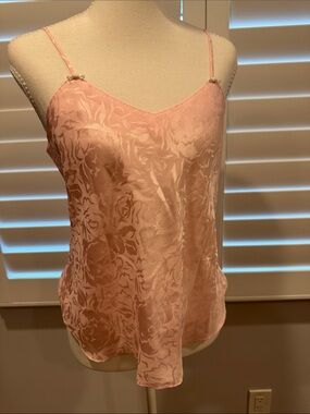 Delicate Pink Floral Jacquard Camisole